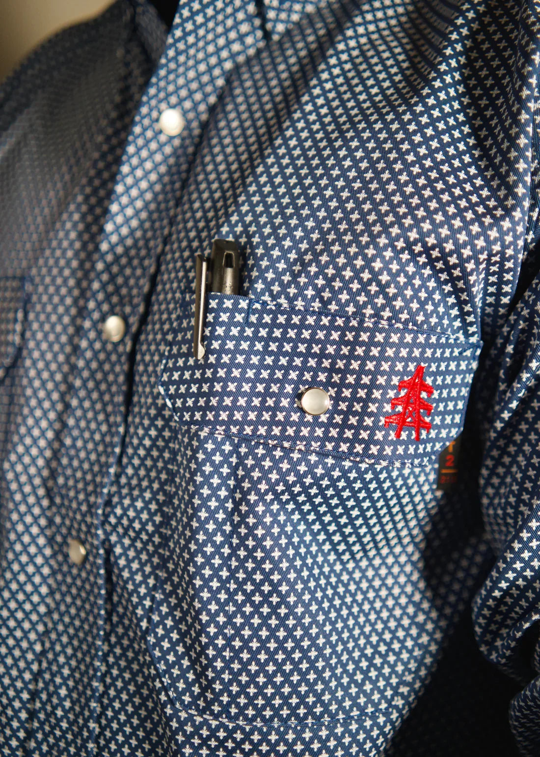 Honor Navy FR Pearl Snap Work Shirt