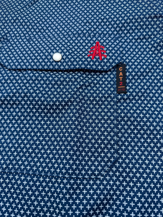 Honor Navy FR Pearl Snap Work Shirt