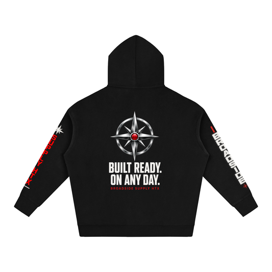 BroadsideOriginal,HeavyweightHoodie,BlackHoodie,Streetwear,Workwear,Houston,BuiltReady,SupplyHTX,Unisex