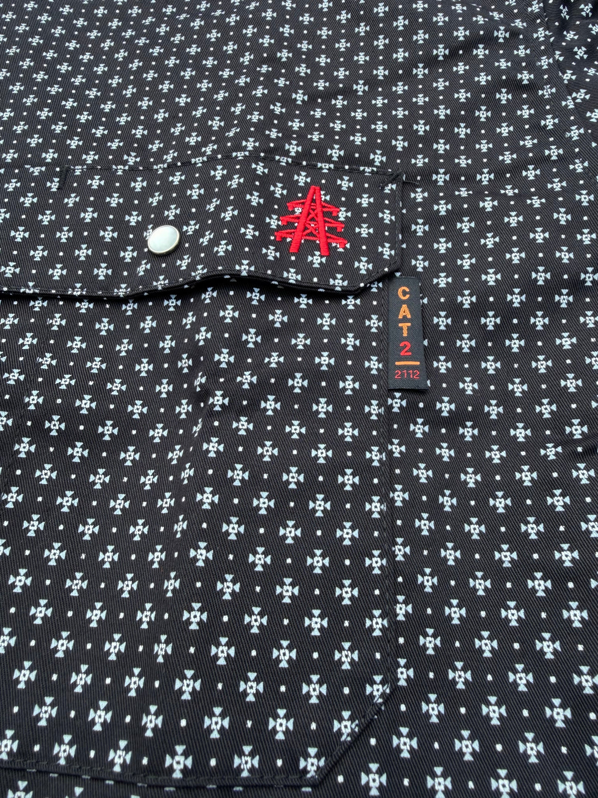 Camisa de trabajo Reaper Black FR con botones a presión