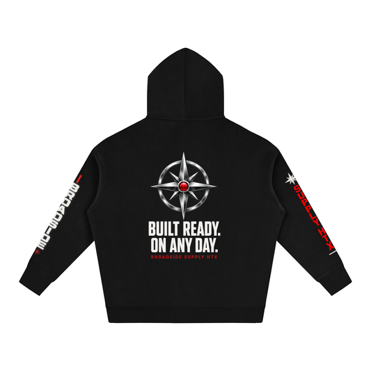 BroadsideOriginal,HeavyweightHoodie,BlackHoodie,Streetwear,Workwear,Houston,BuiltReady,SupplyHTX,Unisex