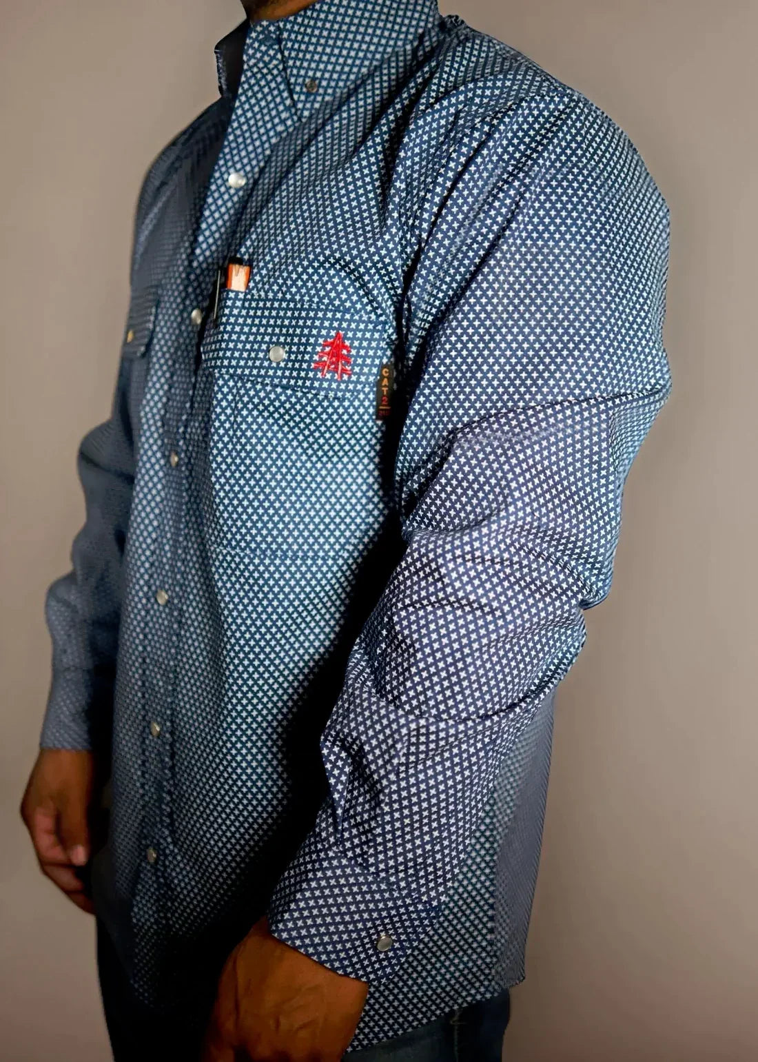 Honor Navy FR Pearl Snap Work Shirt
